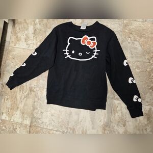 Hello Kitty Sweatshirt Adult Minimalist Hello Kitty Long Sleeve Size Small